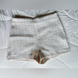NWOT Zara Cream Tweed Shorts size M